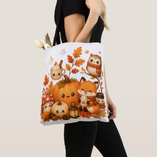 Süße Kawaii Herbst-Kürbis-Fuchs-Eule Herbsttiere Tasche
