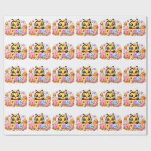 Süße Kawaii Honigbiene Name Pastellrosa Funkelnd B Geschenkpapier