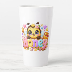 Süße Kawaii Honigbiene Name Pastellrosa Funkelnd B Milchtasse