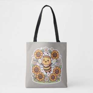 Süße Kawaii Hummel Sonnenblumen Tragetasche Tasche