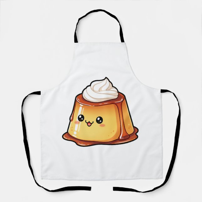 Süße Kawaii Karamellpudding-Dessert-Figur Schürze (Vorderseite)