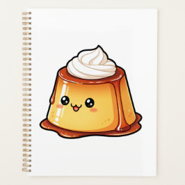 Süße Kawaii Karamellpudding-Dessertfigur Planer