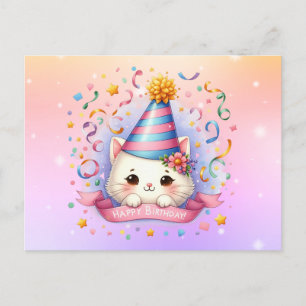 Süße Kawaii-Kätzchen-Geburtstagskarte Postkarte