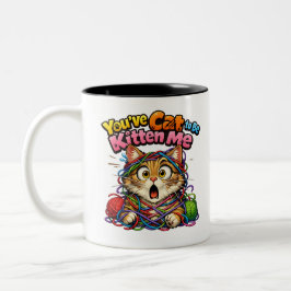 Süße Kawaii-Kätzchen-Katze-Zweifarben-Tasse Zweifarbige Tasse