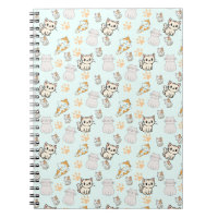 Süße Kawaii-Kätzchen und Pfoten-Muster-Notizbuch