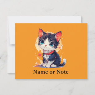 Süße Kawaii-Katze für Katzenliebhaber, Einladung