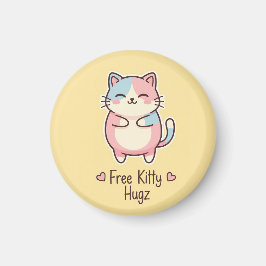 Süße Kawaii-Katze "Kostenlose Hundeumarmungen" Sku Magnet