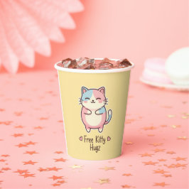 Süße Kawaii-Katze Kostenlose Kitty Hugz Pastell-Pa Pappbecher