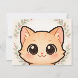 Süße Kawaii-Katzen-Gesichtseinladung Einladung