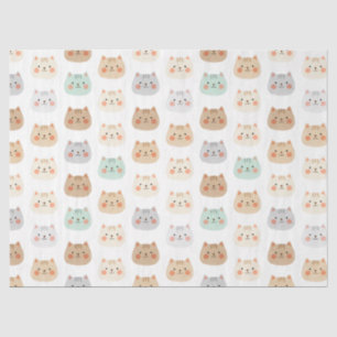 Süße Kawaii-Katzen Handgezeichnete Illustrationen  Seidenpapier