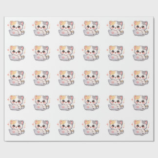 Süße Kawaii-Katzen Muster Geschenkpapier