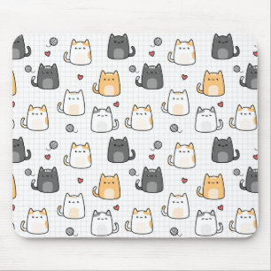 Süße Kawaii-Katzen-Muster-Mauspad Mousepad