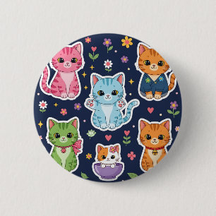 Süße Kawaii Katzen Neko Lustige Kätzchen Katzenlie Button