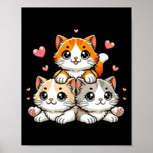 Süße kawaii Katzen neko lustige Katzenbaby Katzenl Poster