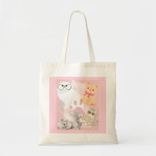 Süße Kawaii-Katzen Rosa Tragetasche Lustige Katz