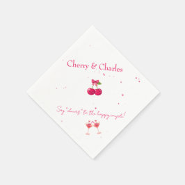 Süße Kawaii-Kirsch-Hochzeit in Rosa und Rot  Serviette