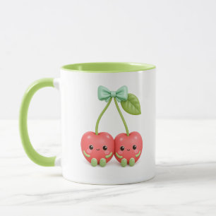 Süße Kawaii-Kirsch-Pärchen-Kaffeetasse Tasse