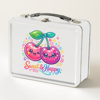 Süße Kawaii-Kirschen-Lunchbox Metall Brotdose
