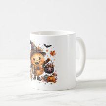 Süße Kawaii-Kürbis-Hexe Halloween-Wasserfarbe Aut