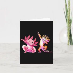 Süße Kawaii Leopard Gecko Dabbing Axolotl Freunde  Karte