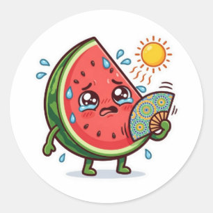 Süße Kawaii Marokkanische Sommer Wassermelone Dall Runder Aufkleber