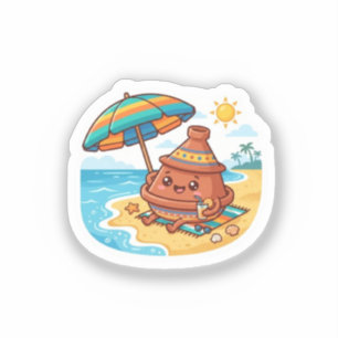 Süße Kawaii Marokkanische Tajine Strandurlaub Aufk Aufkleber