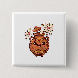 Süße Kawaii Marokkanische Tanjia-Tonpfanne-Speisen Button