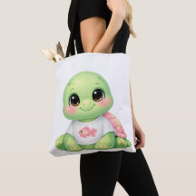 Süße Kawaii-Meeres-Schildkröte Chibi-Tragetasche