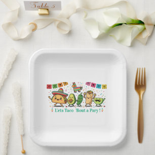 Süße Kawaii-Mexikanische Lebensmittelparty - Taco Pappteller