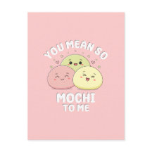 Süße Kawaii-Mochi-Essens-Wortspiel Pastellrosa Lie