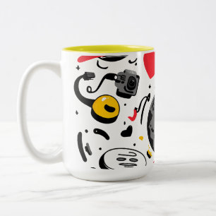 Süße Kawaii-Mond-Cartoon-Kaffeetasse Zweifarbige Tasse