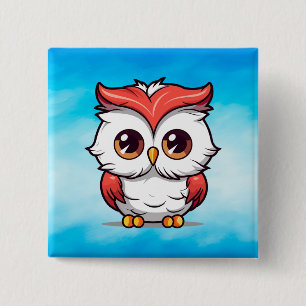 Süße Kawaii-Ohreneulen-Cartoon Button
