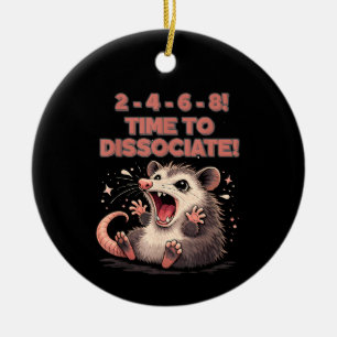 Süße Kawaii-Opossum-Zeit zum Dissoziieren Lustiges Keramik Ornament