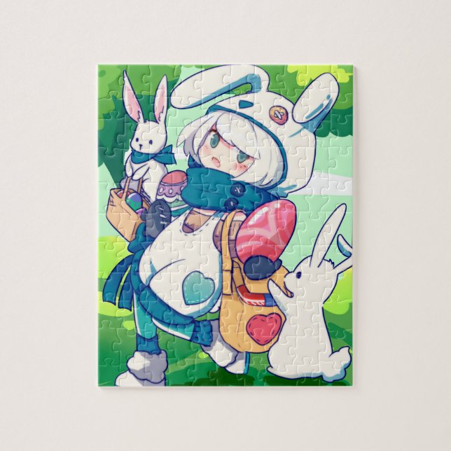 Süße Kawaii Osterhasen Mädchen (Vertikal)