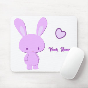 Süße Kawaii Pastell-Lila Benutzername-Häschen Mousepad