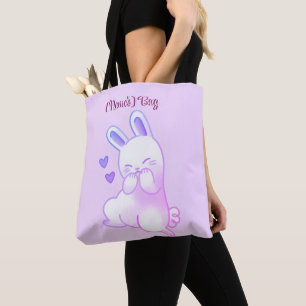 Süße Kawaii Pastell Lila Hase mit Herz individuell Tasche