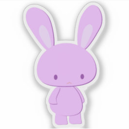 Süße Kawaii Pastell-Lila Minimalistische Hasenfigu Aufkleber