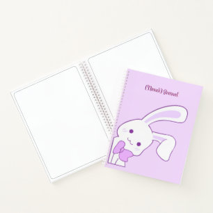 Süße Kawaii Pastell Lila Schlappohr-Hase Benutzerd Notizbuch