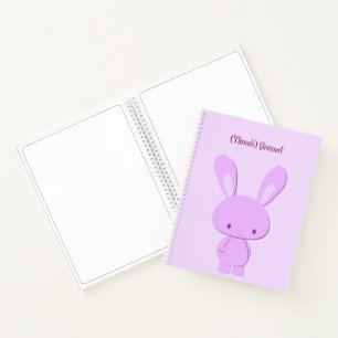Süße Kawaii Pastell-Lila Stehende Hasen Custom Notizbuch