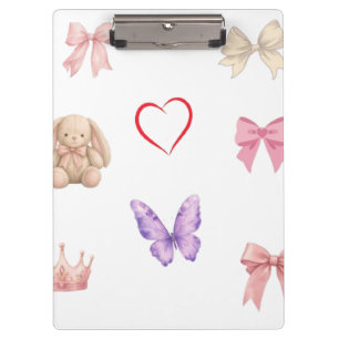 Süße Kawaii-Pastell-Schleifen Hase Schmetterling H Klemmbrett