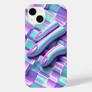 Süße Kawaii-Pastell-Wellen-Handyhülle Glänzend Abs Case-Mate iPhone 14 Hülle