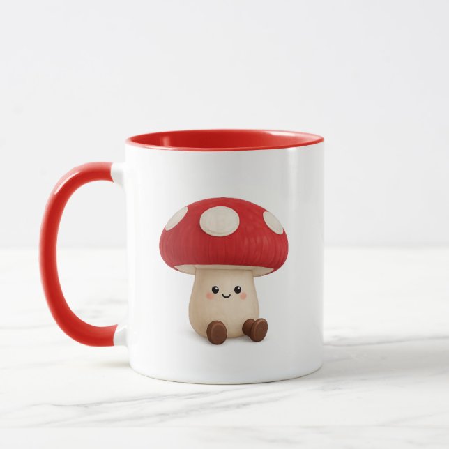 Süße Kawaii Pilz Kaffeetasse (Links)