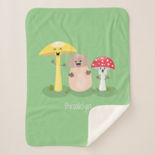 Süße kawaii Pilze Sherpadecke