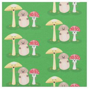 Süße kawaii Pilze Tüpfelpilz Stoff