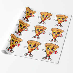 Süße Kawaii-Pizza-Verpackungspapier für Kindergebu Geschenkpapier