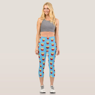 Süße kawaii Pommes Frites Fast-Food-Cartoon-Illust Capri Leggings