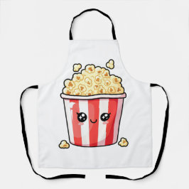 Süße Kawaii-Popcorn-Eimer-Illustration Schürze