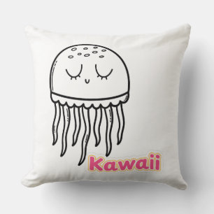 Süße Kawaii-Qualle Umriss Cartoon Kissen