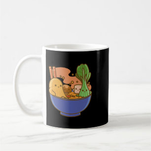 Süße Kawaii Ramen Japan Essen Gesichter Anime Kind Kaffeetasse