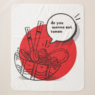 Süße Kawaii Ramen - Lustige japanische Lebensmitte Sherpadecke